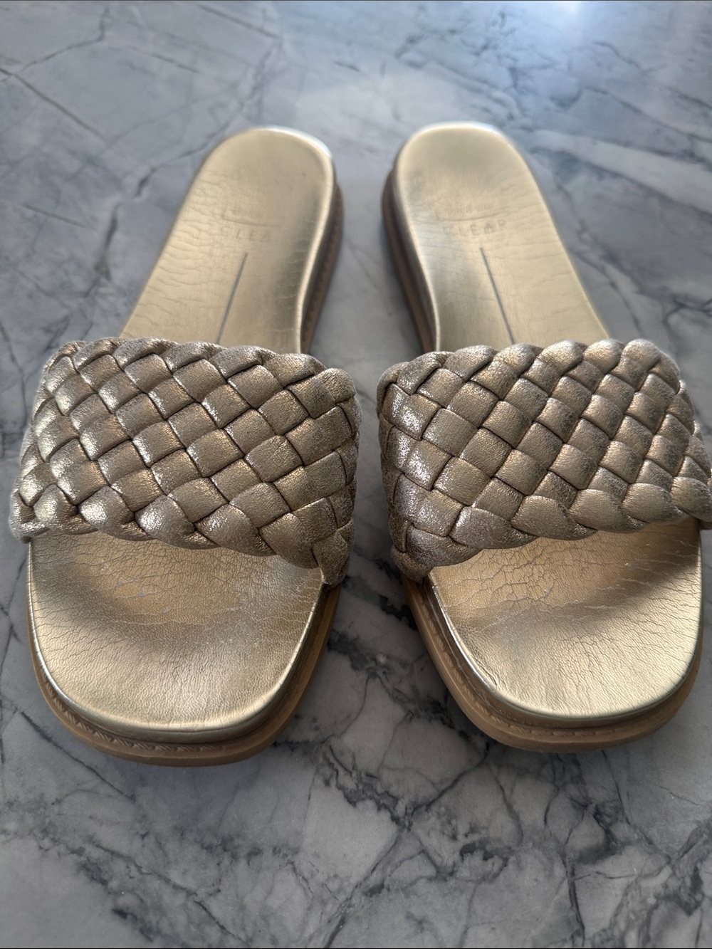 Dolce Vita Champagne Gold Slide Sandals